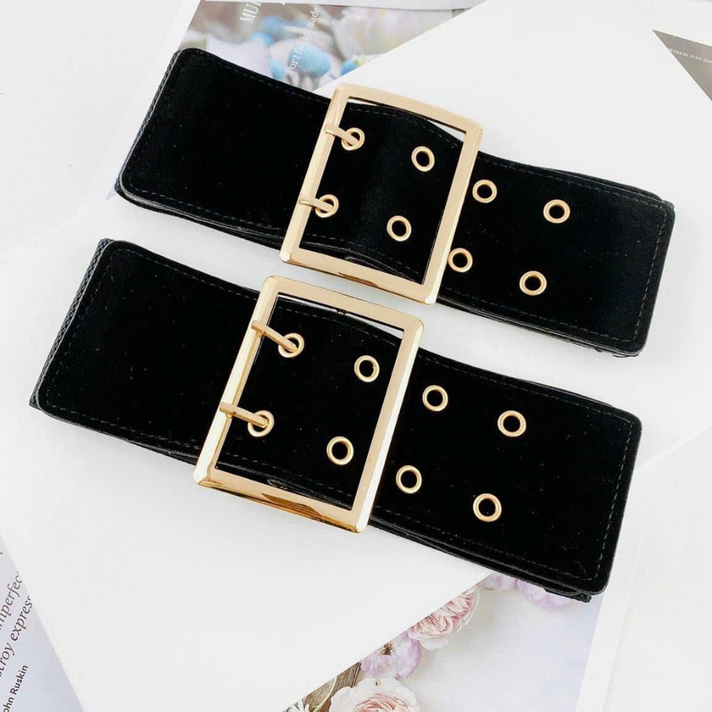 Đai nịt đầm nhung 8 lỗ mới