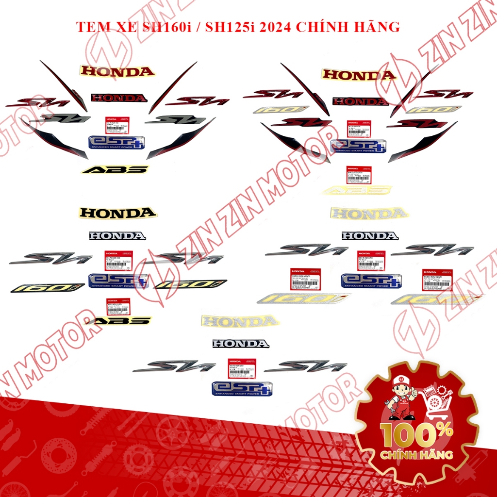 Tem Xe SH 2024, Tem SH 160i, SH160i, Tem Xe SH 125i, SH125i 2024 Đủ Màu Chính Hãng - ZZM
