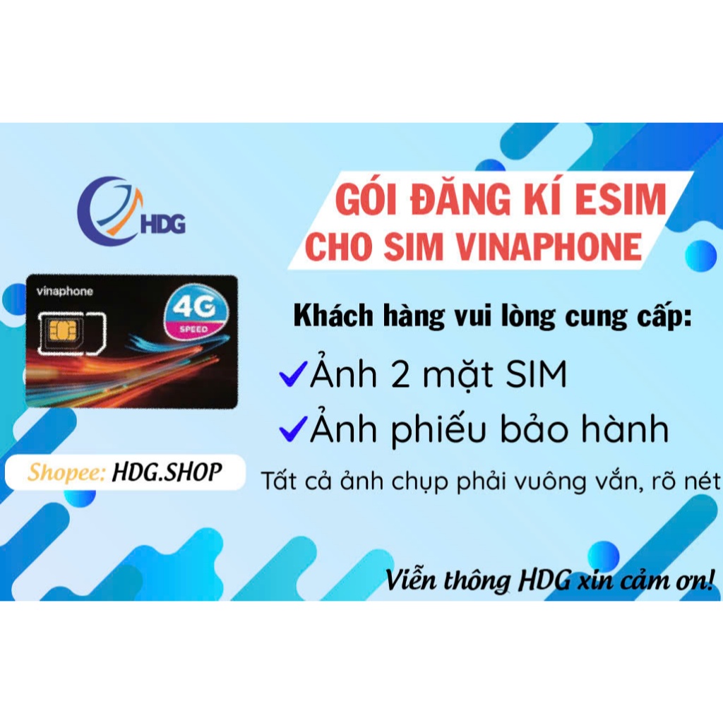 Đăng ký thông tin chính chủ, Gói esim cho sim vinaphone