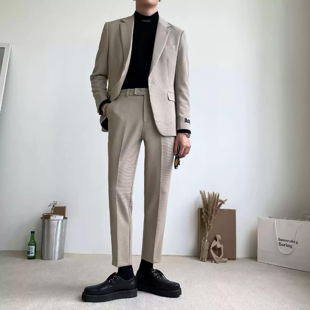 Blazer, Vest Nam KAI Store Bộ Vest Nam, Blazer Nam Phong Cách Hàn Quốc 1 Nút Thời Trang BL07