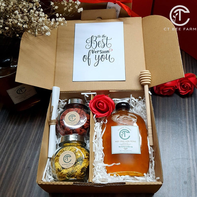 Set Quà Tết Sức Khỏe 2026 - Hoa Cúc Kỷ Tử và Mật Ong Thiên Nhiên, Quà Tặng Người Thân CTG310