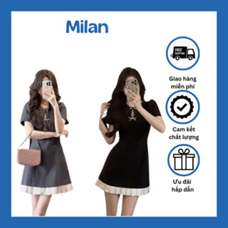 Váy Thiết Kế Xước Thái Chân Xếp Ly Trắng Kèm Tang Nơ Rời 2 Màu Siêu Xinh (V44)