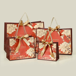 túi giấy đựng quà mã tu04 in chữ best wishes, túi đựng quà sinh nhật, túi đựung quà tết đựng quần áo giày dép
