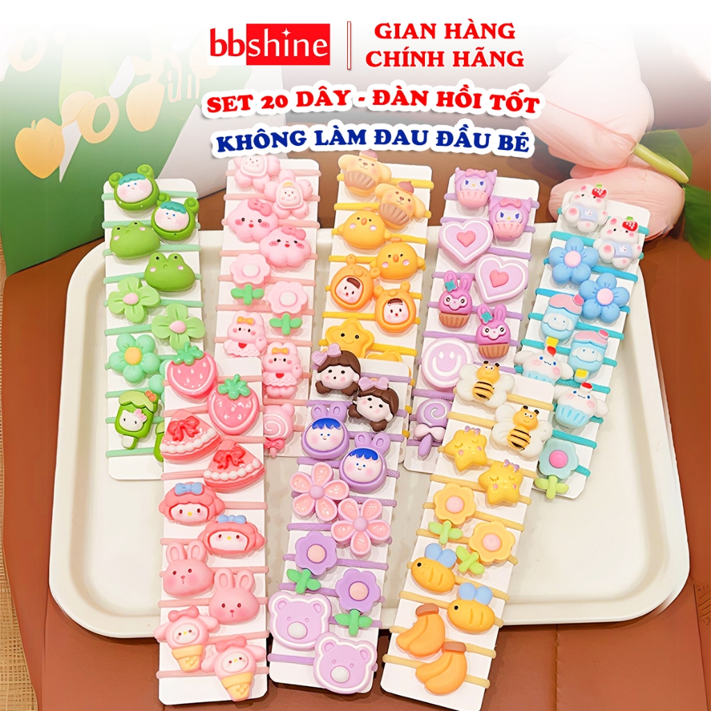 Dây Buộc Tóc Cho Bé Phong Cách Hàn Quốc Nhiều Màu Sắc Và Họa Tiết Xinh Xắn BBShine – P156