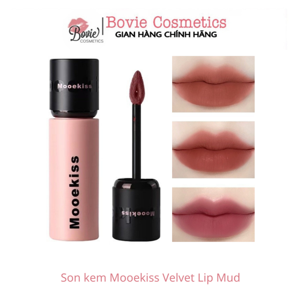 (Nắp đen) Son kem Mooekiss Velvet Lip Mud 3g