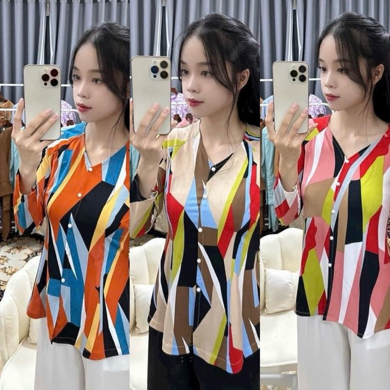 Áo lẻ bà ba truyền thống # Mẫu áo bà ba ngũ sắc cổ trái tim chất liệu vải thun thoáng mát phong cách lịch sự