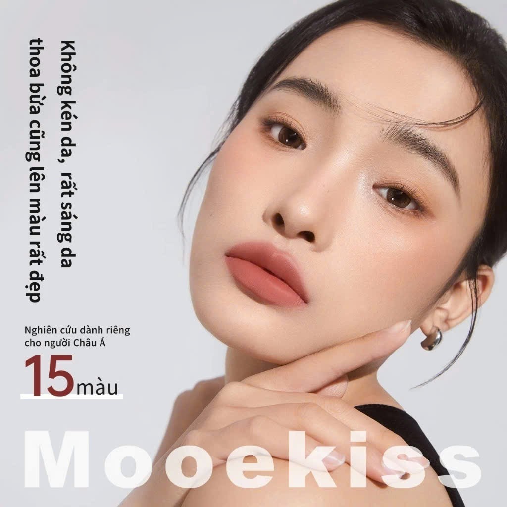 (Nắp đen) Son kem Mooekiss Velvet Lip Mud 3g