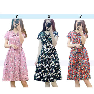 Đầm xòe cổ nơ chấm bi CC27 cao cấp