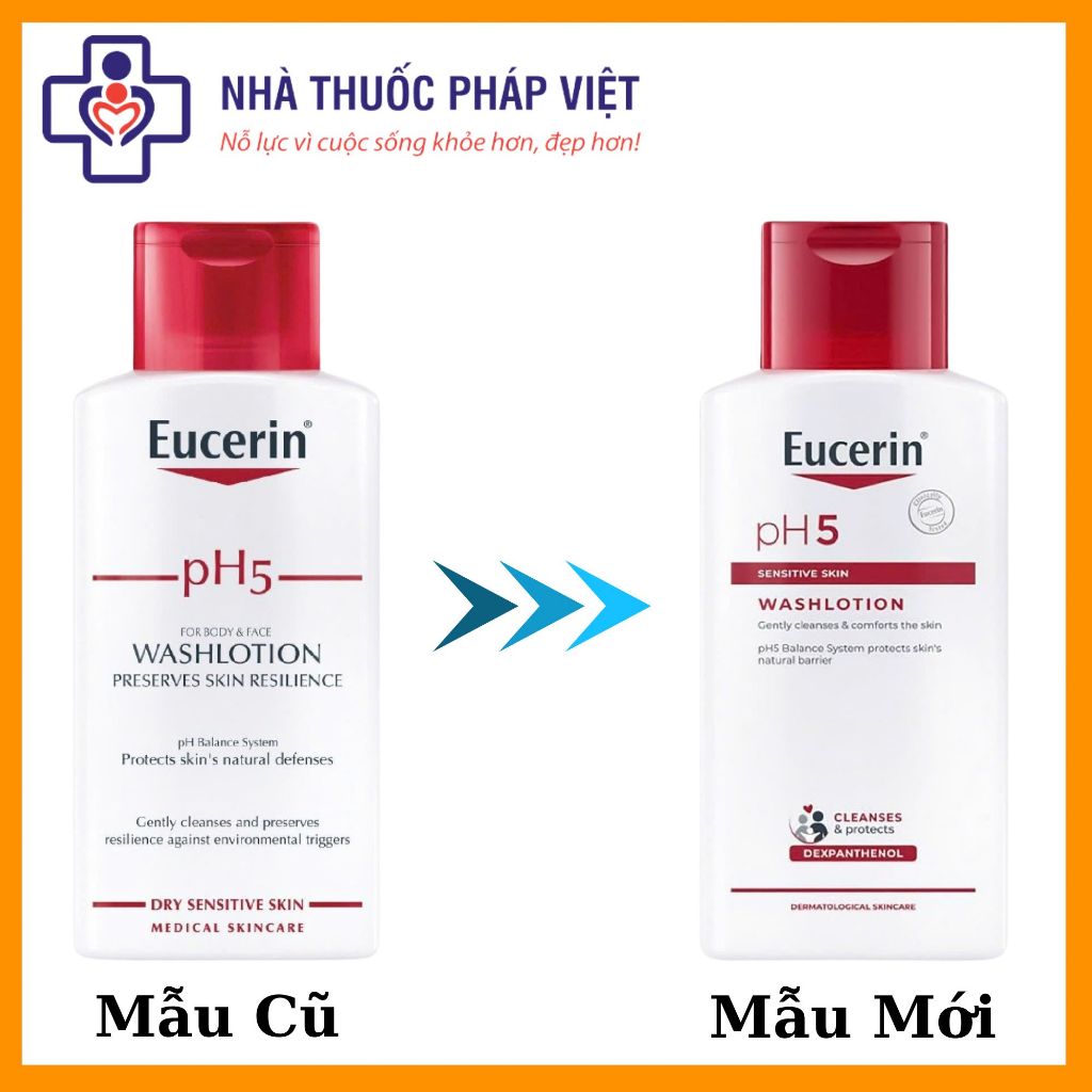 Sữa tắm dưỡng ẩm cho da nhạy cảm Eucerin pH5 Washlotion 1000ml