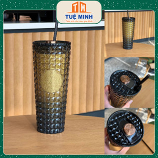 Ly nhựa STARBUCKS VÂN SẦN MÃ MỚI kèm ống hút tiện lợi  cầm chắc chắn nhựa 2 lớp