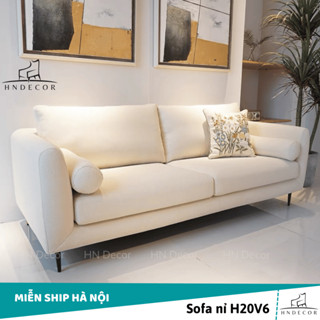 Ghế sofa nỉ cao cấp H20V6 H2 Furniture mặt đệm êm ái thiết kế phù hợp chung cư mini, phòng ngủ .