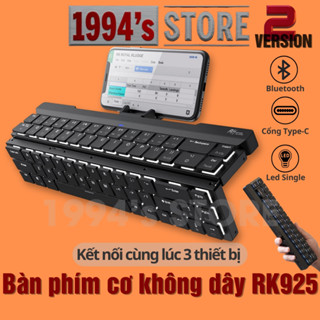  Bàn Phím Cơ RK925 Version 2 - Bàn phím cơ Bluetooth không dây gấp gọn dùng cho máy tính bảng và điện thoại - Có đèn Led 