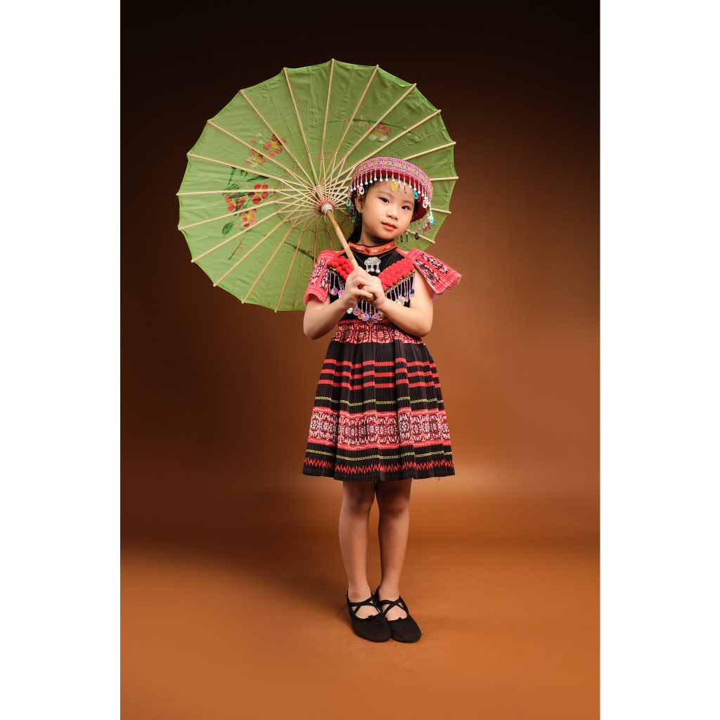 Trang Phục H'Mông Trẻ Em, Bộ Trang Phục Dân Tộc Người Mông Nữ,Trang Phục Biểu Diễn Hmong (chưa gồm m