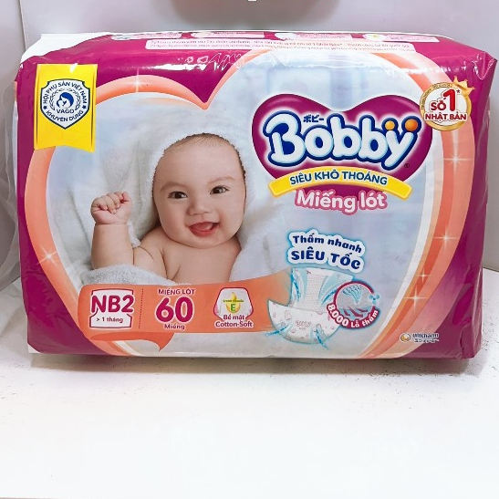 Miếng Lót Sơ Sinh Bobby Nb2 60Miếng