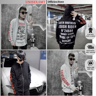 Áo Khoác DSQ2 Phối Chữ Đỏ Sọc Tay Siêu Đẹp. Áo Hoodie Khóa Zip Dày Dặn Dáng Rộng Nam Nữ Form Dáng Unisex Hotrend