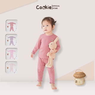 Bô Áo Thun Dài Tay COOKIE, Bộ Quần Áo Dài Tay Cuốn Bèo Cho Bé Size Từ 6 Tháng Đến 5 Tuổi