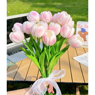 Hoa Giả, Hoa Tulip Nhân Tạo, Kẽm Nhung Dùng Làm Hoa, Đồ Trang Trí, Handmade