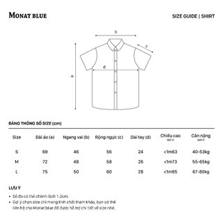 MONAT BLUE BASIC Icon M - Sơ mi có túi form rộng unisex