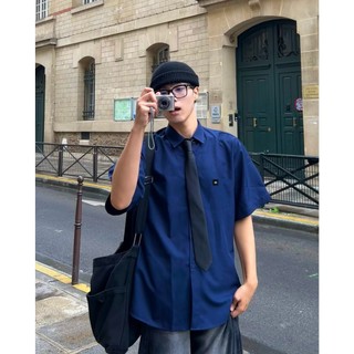 MONAT BLUE BASIC Icon M - Sơ mi có túi form rộng unisex