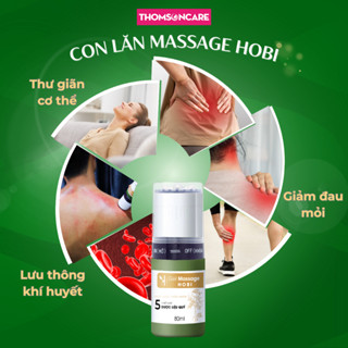 Con lăn massage xoa bóp xương khớp có 6 đầu bi lăn, giảm đau mỏi, bầm tím, bong gân từ thảo dược - Gel mát xa hobi