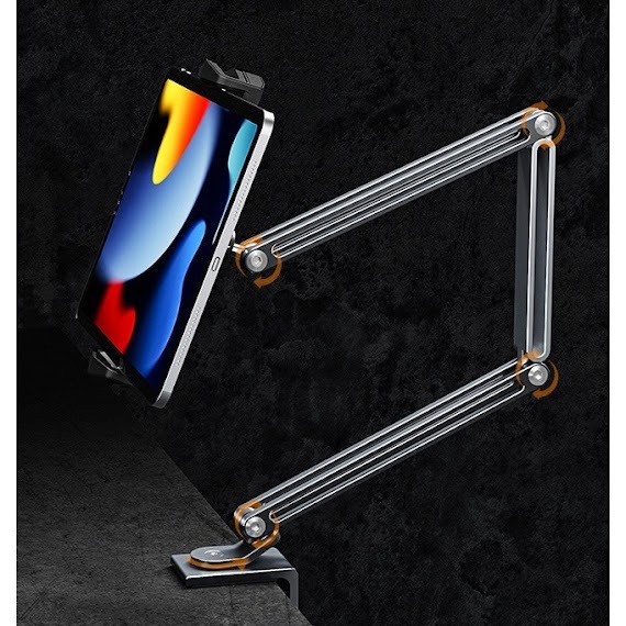 Arm Đỡ Kẹp iPad, Máy Tính Bảng P67 Cao Cấp, Xoay 360 Độ Kẹp Cạnh Bàn.