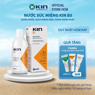 Nước Súc Miệng KIN B5 Phục Hồi Nướu Răng, Sạch Mảng Bám, Ngừa Viêm Nướu, Chống Sâu Răng Dùng Hàng Ngày, Chai 500ml