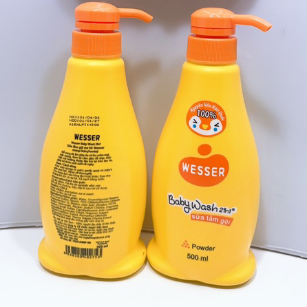 Sữa tắm gội em bé Wesser chính hãng cty Chai 500ml