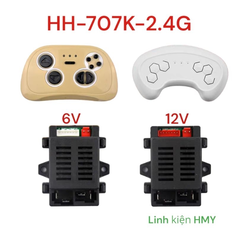 [707K] Bo mạch xe điện trẻ em HH707K 2.4G 6V-12V (7 chân tín hiệu)