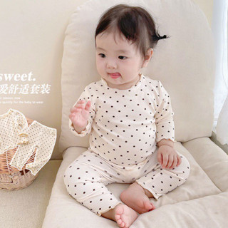 Đồ bộ bé gái tăm Chấm bi, đồ bộ dài tay bé gái ,bộ thu đông bé gái, bộ quần áo cho bé gái 8 -25kg - BCB