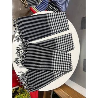 Khăn Rằn Nam Bộ Đen Trắng Có Tua Rua,Khăn Dệt Chất Lượng-Kích Thước 40x155cm-Hình Thật