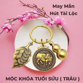 [TUỔI TRÂU] Móc Khóa 12 Con Giáp Đồng Thau