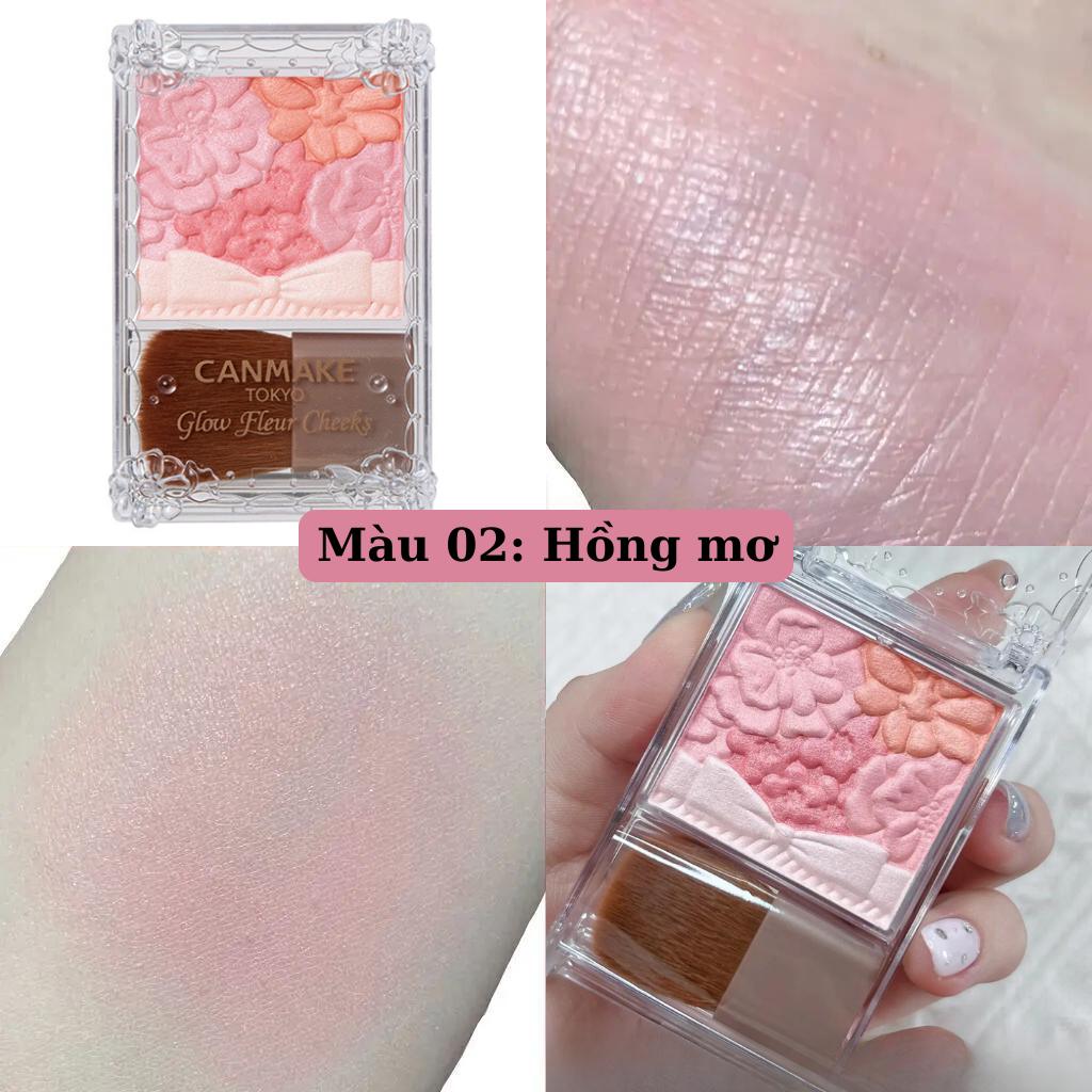 Phấn má hồng ánh nhũ Canmake Glow Fleur Cheeks Blend - Nội địa Nhật