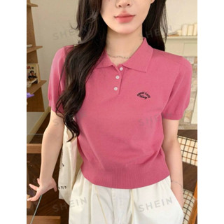 [HÀNG ORDER] Áo polo nữ len mỏng màu hồng tươi trẻ trung năng động (Bảng size ảnh cuối)