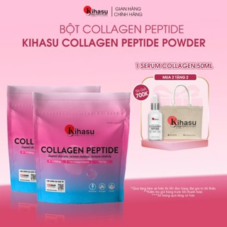 Bột collagen peptide kihasu Nippi Nhật Bản 110g: hỗ trợ trẻ hoá, cấp ẩm, tăng sinh collagen: pha nước, cho vào thức ăn