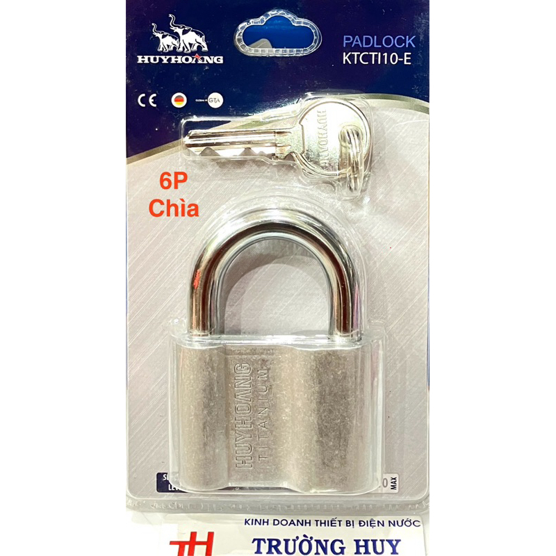 [chính hãng] Khoá 6P bằng chìa Titaniun cao cấp HUY HOÀNG - Bảo hành 3 năm