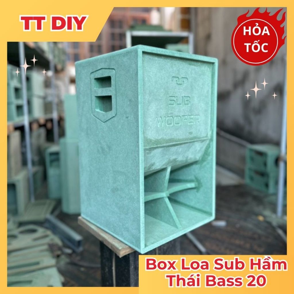 [TT DIY] Mẫu Thùng, Box Loa Sub Hầm Thái Bass 20 Thông Hơi Hỏa Tiễn KT 30x48x30cm