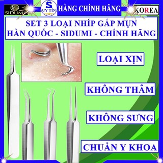  Nhíp nặn mụn nhíp gắp mụn dụng cụ lấy mụn cám ẩn bọc đầu đen chính hãng sidumi hàn quốc loại xịn chuẩn y khoa nối mi tốt 