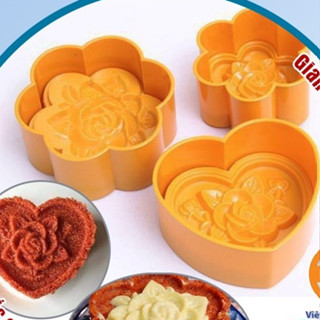 Khuôn Làm xôi hình hoa hồng hình trái tim hình chữ phúc lộc thọ nhựa Việt Nhật đủ size Khuôn làm xôi cúng đầy tháng 