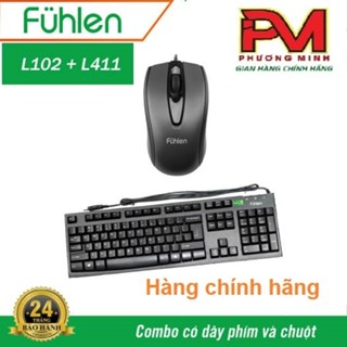 Bộ Bàn phím L411 Và Chuột Có Dây Fuhlen L102 dùng cho Văn Phòng + Games - Hàng chuẩn chính hãng