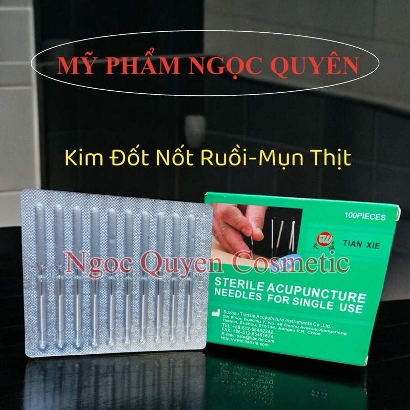 Hộp 100 kim đốt nốt ruồi, mụn thịt