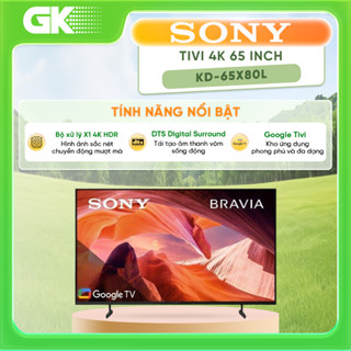 KD-65X80L - Miễn Phí Lắp Đặt Để Bàn HCM - Google Tivi Sony 4K 65 inch KD-65X80L  - Bảo Hành Chính Hãng