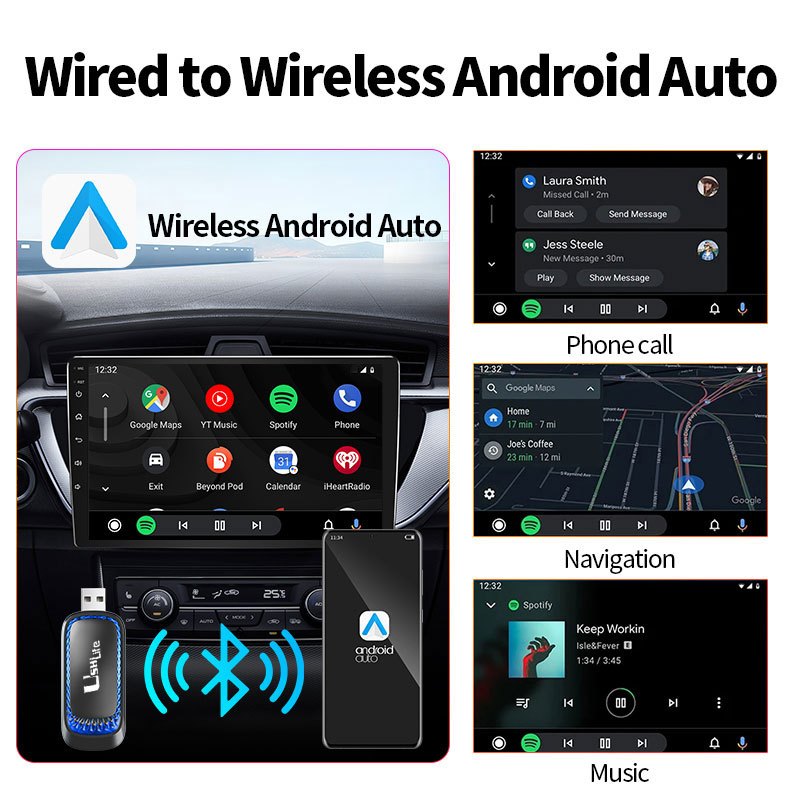 USB Carplay Không dây Android box ô tô CarPlay & Android Auto tự động 2 trong 1 5G WiFi Ai Box Mini Support OTA | BigBuy360 - bigbuy360.vn