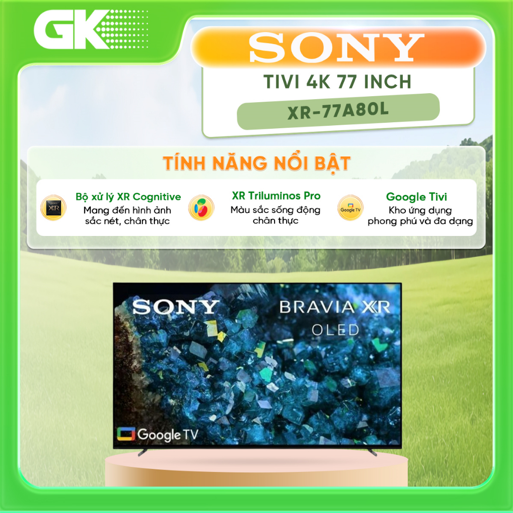 XR-77A80L - Google Tivi OLED Sony 4K 77 Inch XR-77A80L{Miễn Phí Lắp TV Để Bàn HCM}