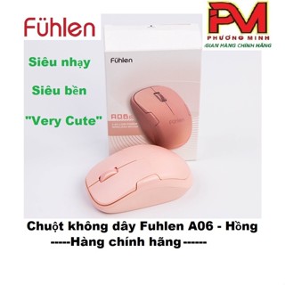Chuột Fuhlen không dây A06 G hồng Pink cute, A09 Đen / Hồng pastel, nhanh nhạy, độ bền cao - Hàng chính hãng cao cấp