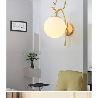 Đèn treo tường, vách, đèn treo tường sừng hươu, đầu hươu DGT 5890 - Bóng 9w ba màu