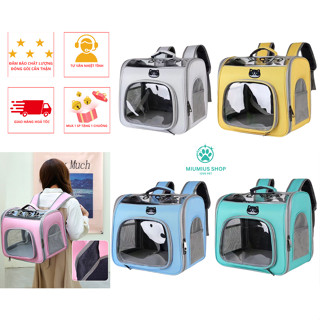 (Balo vận chuyển) chó mèo 5kg - Balo đựng chó mèo trong suốt size to nhiều màu có chuông