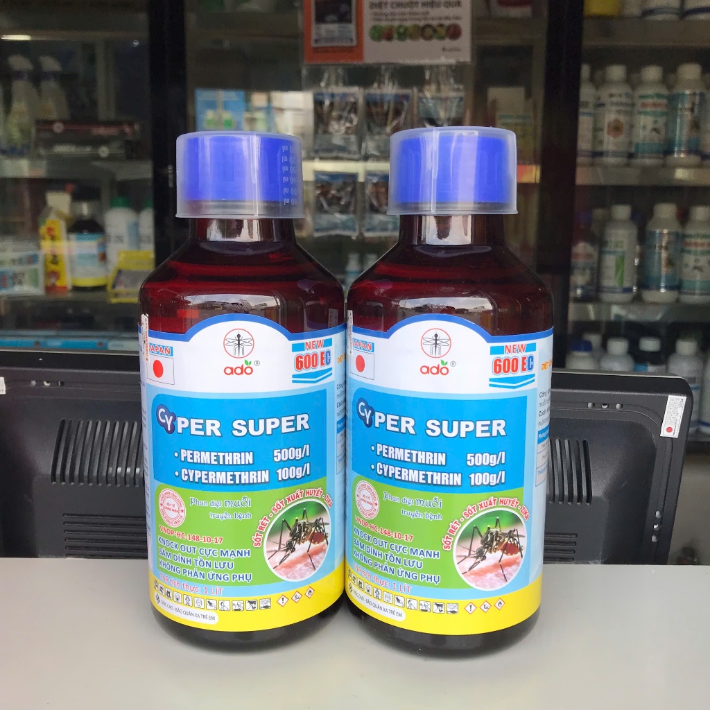 Thuốc diệt muỗi CYPER SUPER 600EC ( chai nhựa 1 lít )