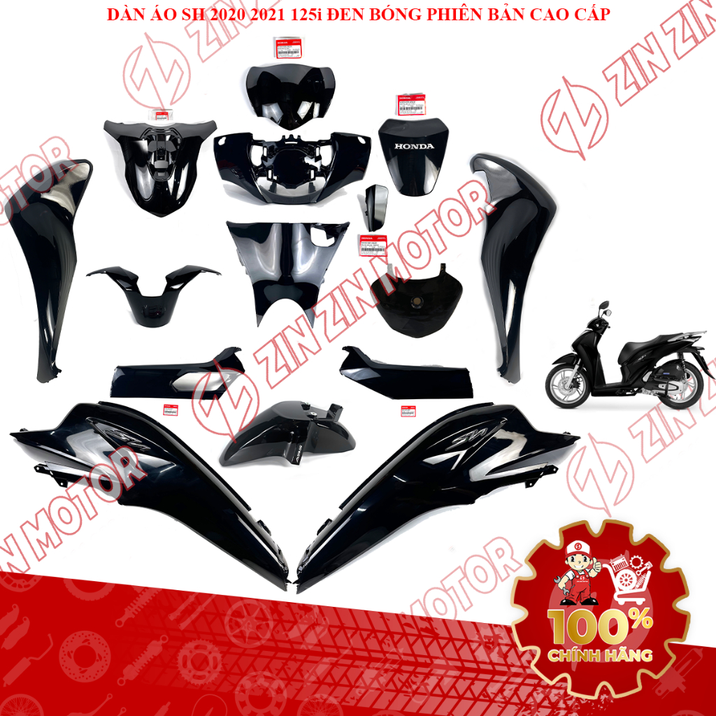 Dàn Áo SH125i, SH 125i 2020 2021 Đen Bóng Phiên Bản Cao Cấp Chính Hãng - ZZM