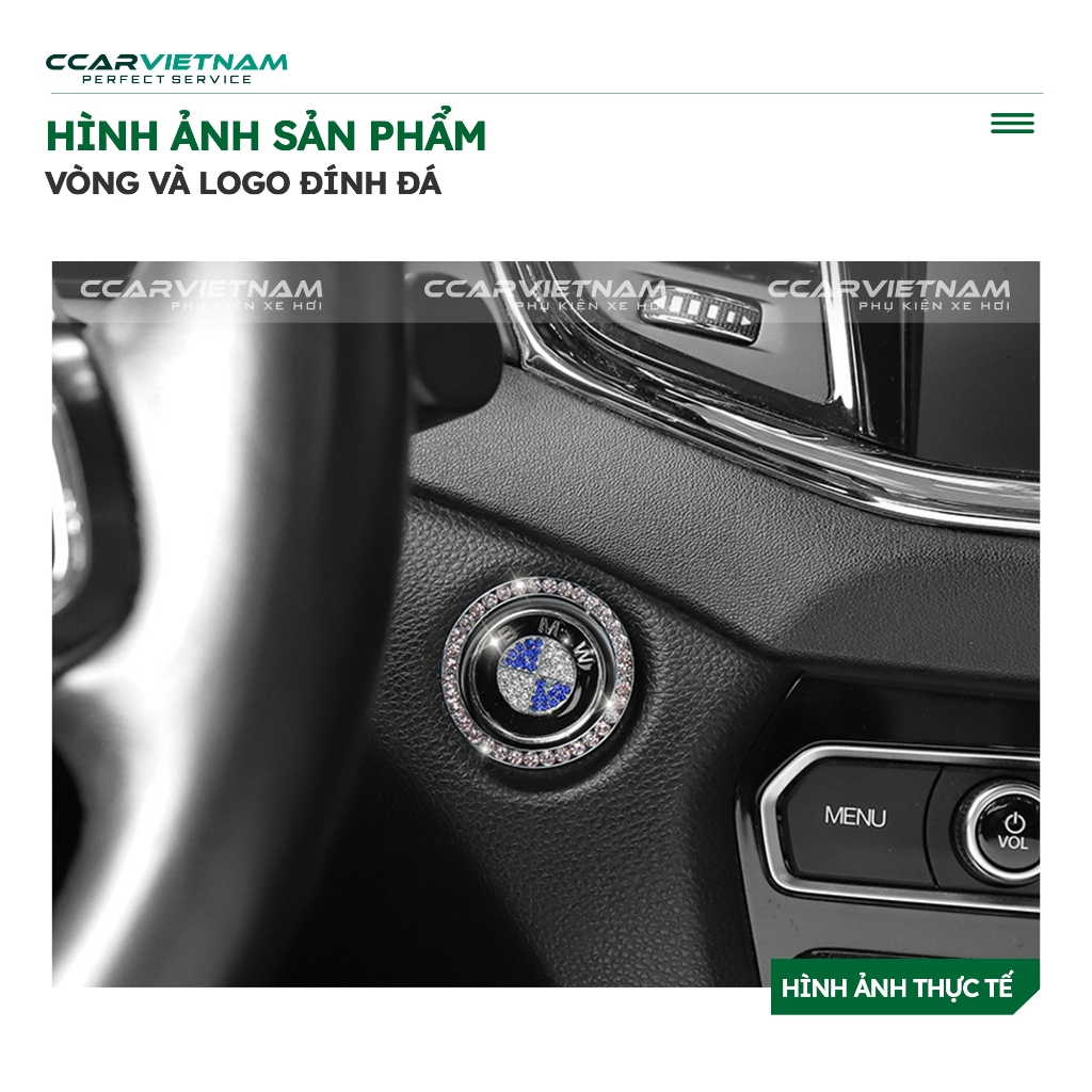 Đính Đá Trang Trí Nút Khởi Động START STOP Xe Mazda, Hyundai, Toyota, Kia, Honda, Mitsubishi, Merced