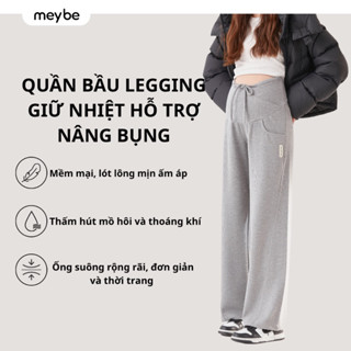 Quần bầu ống suông nỉ lót lông giữ nhiệt cạp chéo cho mẹ bầu - MBE7127-1